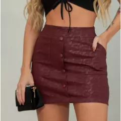 Saia feminina couro ecológico - comprar online