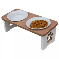 Comedouro Bebedouro Duplo Pet Mdf Elevado Cachorro - comprar online