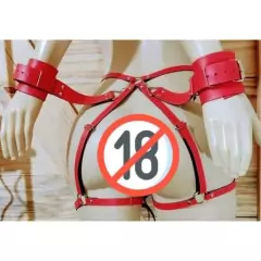 Arreio harness sex cinta com perneira e braceletes