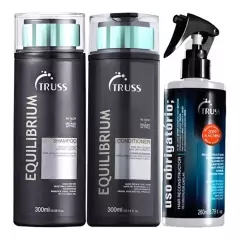 Truss Kit Equilibrium + Uso Obrigatório Truss (Shampo e Condicionador 300ml + Uso Obrigatório 260ml - Ideal para Limpeza do Couro Cabeludo e Equilíbrio de Oleosidade)