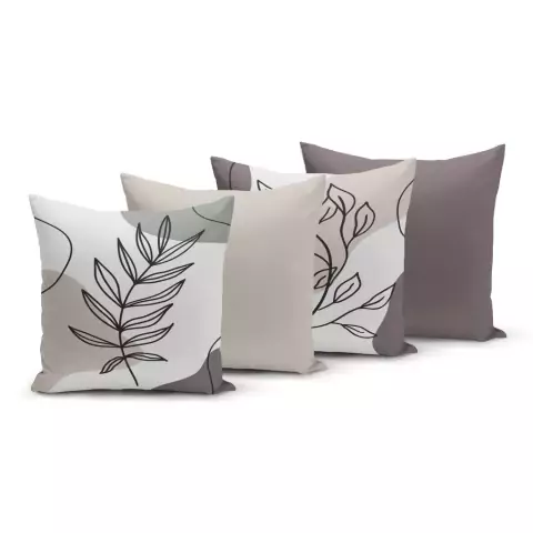 Kit 4 Capas de Almofadas 45x45cm Neutral Tone
