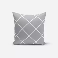 Kit 4 Capas de Almofadas 45x45cm Geométrica Cinza - comprar online