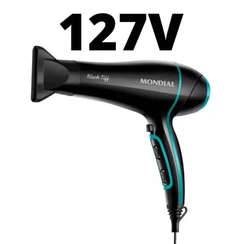 Secador de Cabelo Mondial Black Tiff 2000W de Potência