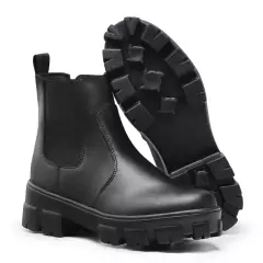 Imagem do Bota Coturno Chelsea Louise Plataforma Tratorada Blogueira Feminina Lançamento