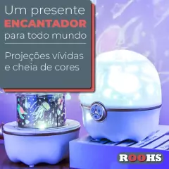 Abajur Infantil Luminária Quarto Bebê Criança Com Projetor Multi Temas Linha Premium - comprar online