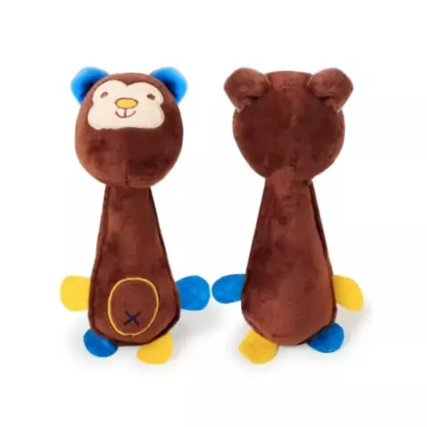 Bichinho de Pelúcia para Cães Gato Brinquedo Mordedor Pet com Apito Girafa Macaco Porco