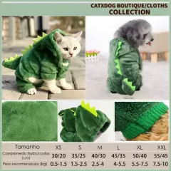 Cartoon Dinossauros roupas de animais de estimação são quentes e confortáveis para cães e gatos de tamanho pequeno e médio. - Lojão da Alemoa