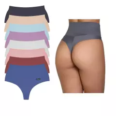5 Calcinhas Modeladora Cós Alto Duplo Fio Duplo Kit Lingerie