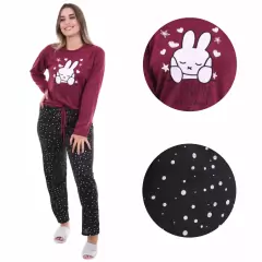 Pijama De Frio Inverno Feminino Adulto Manga Comprida e Calça Longa - loja online