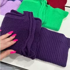 Conjunto Saia e Cropped Bordas Viradas Tricot Moda Gringa Blogueira - loja online