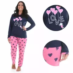 Pijama De Frio Inverno Feminino Adulto Manga Comprida e Calça Longa