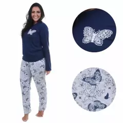 Pijama De Frio Inverno Feminino Adulto Manga Comprida e Calça Longa - Lojão da Alemoa