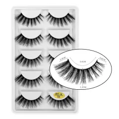 5 Pares De Cílios Postiços Naturais 3d Artificiais De Vison H13 X01 X08 G800 G803 G805 G806 - comprar online
