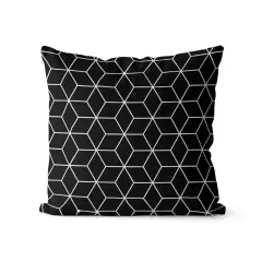 Kit com 4 capas de almofadas geométrica moderna preto e branco na internet