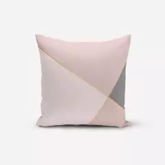 Kit 4 Capas de Almofadas 45x45cm Marmorizado Rosa / Cinza - loja online