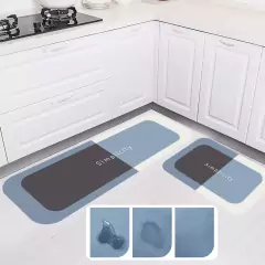 Tapete de cozinha super absorvente antiderrapante tapete de cozinha de secagem rápida tapete de chão do banheiro entrada capacho tapete de pele nappa - loja online