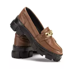 Mocassim Feminino Tratorado Oxford Tendência Chunky Plataforma na internet