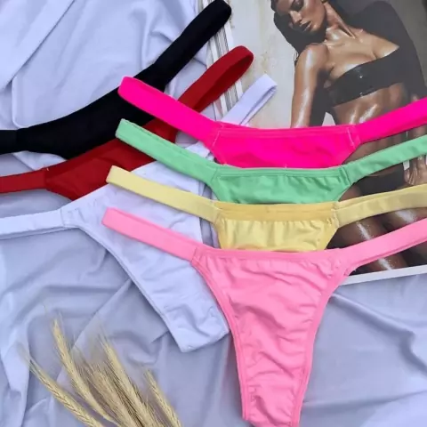 Tanga Pitaya Lisa Fio Dental Duplo Colorida Microfibra