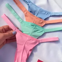 Tanga Pitaya Lisa Fio Dental Duplo Colorida Microfibra