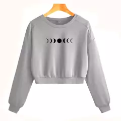 Blusa Cropped Feminino Moletom Premium Fases da lua - loja online