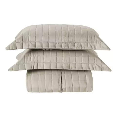 Cobre Leito Colcha King com 2 Porta Travesseiros Matelassê Percal 300 fios Basic