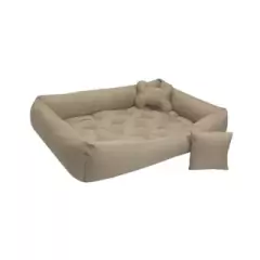 Cama para cachorro grande 1,00x0,80 incluso ossinho e almofadinha na internet