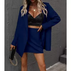 Conjunto Blazer E Saia Feminino Alongado Acinturado Jaqueta - Lojão da Alemoa