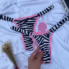 Calcinha Vaquinha Fio Duplo Conforto Estampada Sexy Sensual Biquíni Lingerie Feminina - loja online