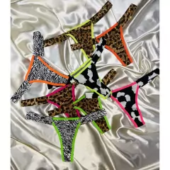 Calcinha Vaquinha Fio Duplo Conforto Estampada Sexy Sensual Biquíni Lingerie Feminina na internet