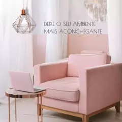 Kit 3 Pendente Aramado Diamante Retro ROSE GOLD FIO CRISTAL 1m Regulavel - Lojão da Alemoa