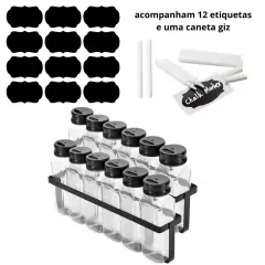 Porta Temperos e Condimentos Cozinha com 12 Potes de tempero - comprar online