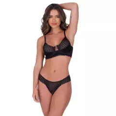 Conjunto lingerie sexy calcinha e sutiã de renda americano - comprar online