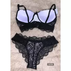 Imagem do CONJUNTO RENDA COM BOJO SUTIA + CALCINHA LINHA NOITE SENSUAL MODA INVERNO LINGERIE