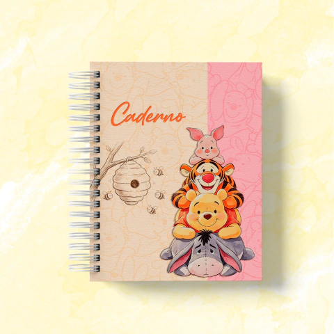 Caderno Pooh A5 - Personalizado