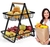 Cesta de fruta de Metal de 2 niveles, estante de almacenamiento portátil - tienda online