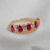 Anel Em Ouro branco 18k Com Diamantes e Rubis. Em Estoque. na internet