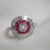 Anel Em Ouro branco 18k Com Diamantes e Rubis. Em Estoque.