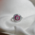 Anel Em Ouro branco 18k Com Diamantes e Rubis. Em Estoque. - comprar online
