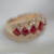 Anel Em Ouro Rosa 18k Com Diamantes e Rubis. Em Estoque. na internet