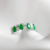Anel Em Ouro branco 18k Com Diamantes e Esmeraldas Em Estoque.
