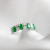 Anel Em Ouro branco 18k Com Diamantes e Esmeraldas Em Estoque.