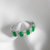Anel Em Ouro branco 18k Com Diamantes e Esmeraldas Em Estoque. - comprar online