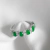 Anel Em Ouro branco 18k Com Diamantes e Esmeraldas Em Estoque. - comprar online
