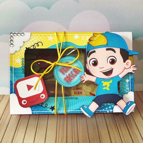 Caixinha Mini Confeiteiro Personalizada Páscoa, Tema Luccas Neto