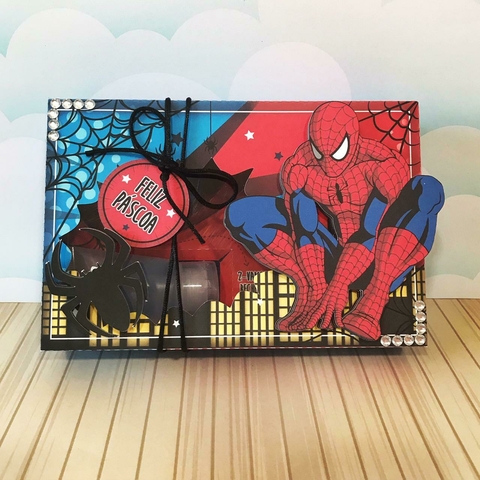 Caixinha Mini Confeiteiro Personalizada Páscoa, Tema Homem Aranha