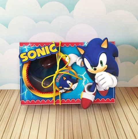 Caixinha Mini Confeiteiro Personalizada Páscoa, Tema Sonic