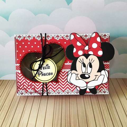 Caixinha Mini Confeiteiro Personalizada Páscoa, Tema minnie Vermelha