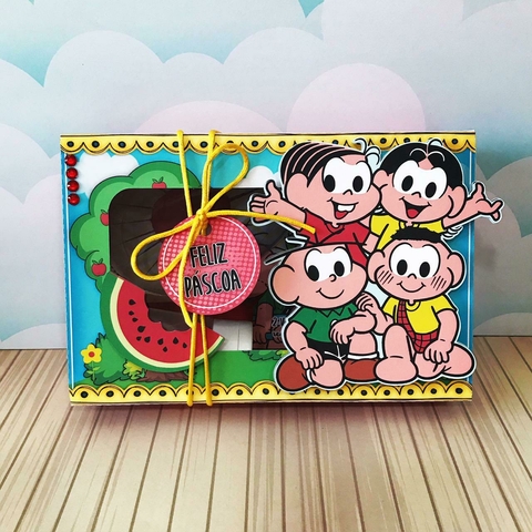 Caixinha Mini Confeiteiro Personalizada Páscoa, Tema Turma da Mônica