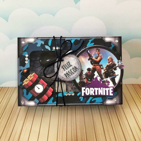 Caixinha Mini Confeiteiro Personalizada Páscoa, Tema Fortnite