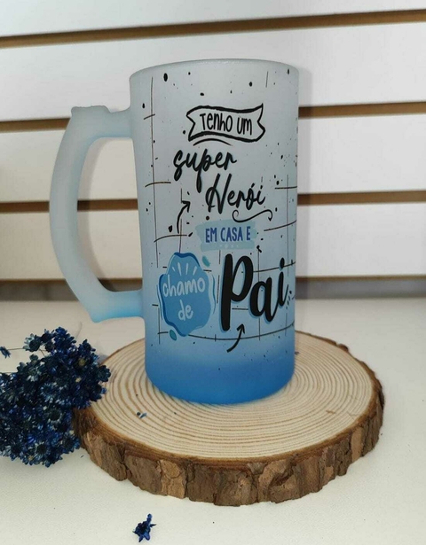 Caneca de chopp vidro jateado 475 ml personalizada - comprar online